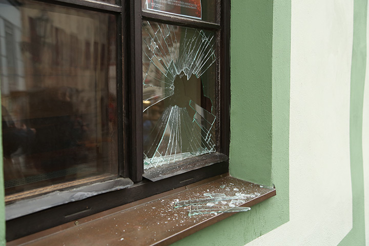 A2B Glass are able to board up broken windows while they are being repaired in Leamington Spa.